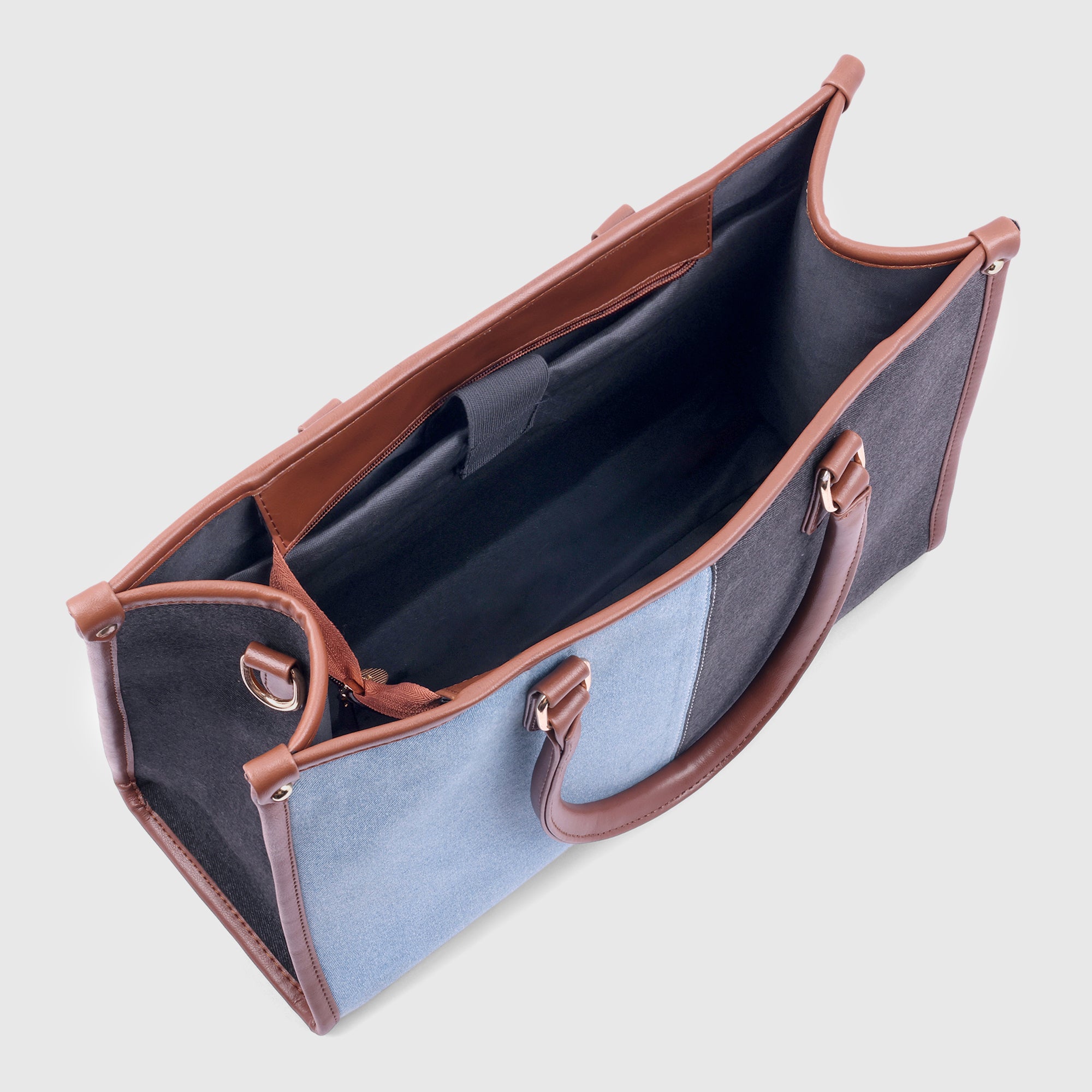 2 shade denim tote
