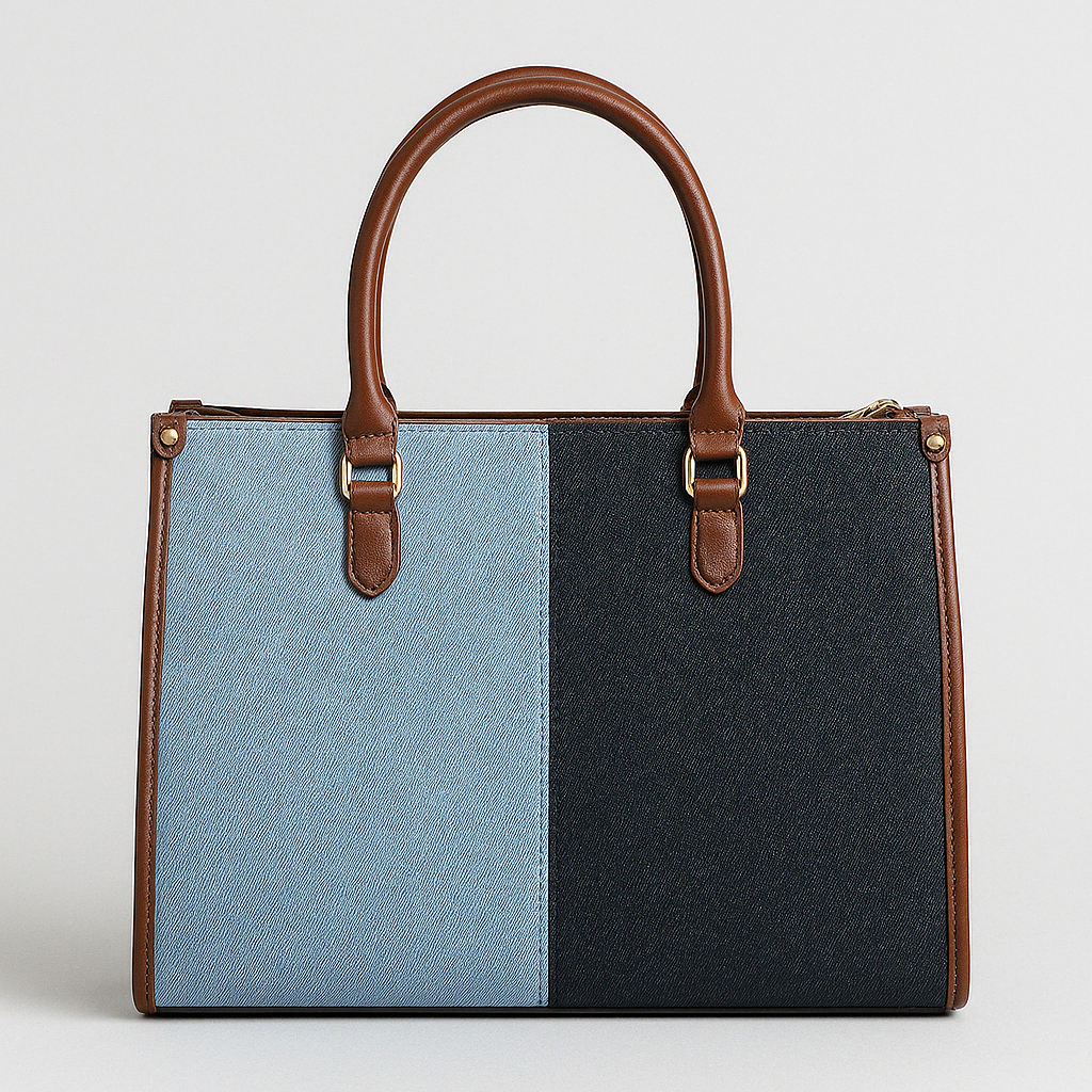 2 shade denim tote