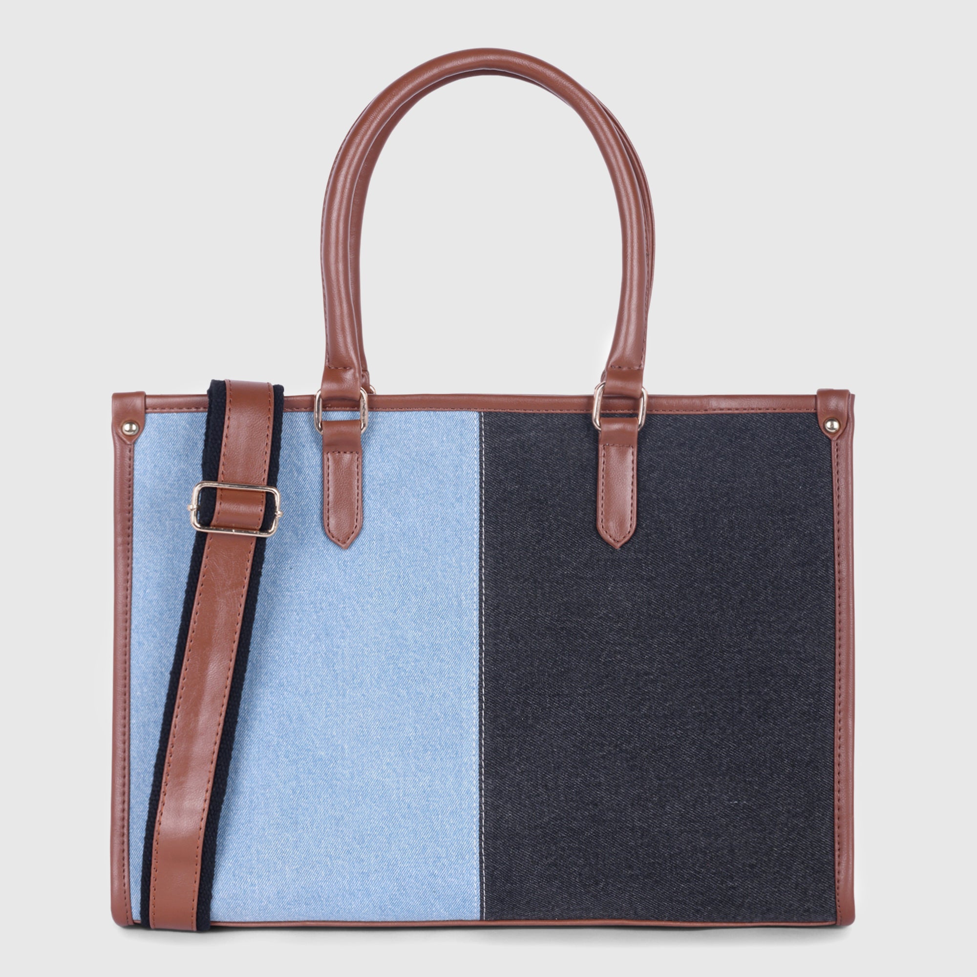 2 shade denim tote