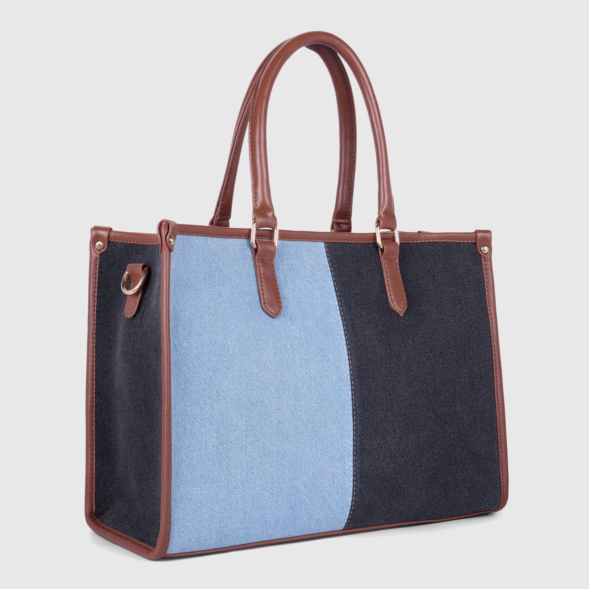 2 shade denim tote