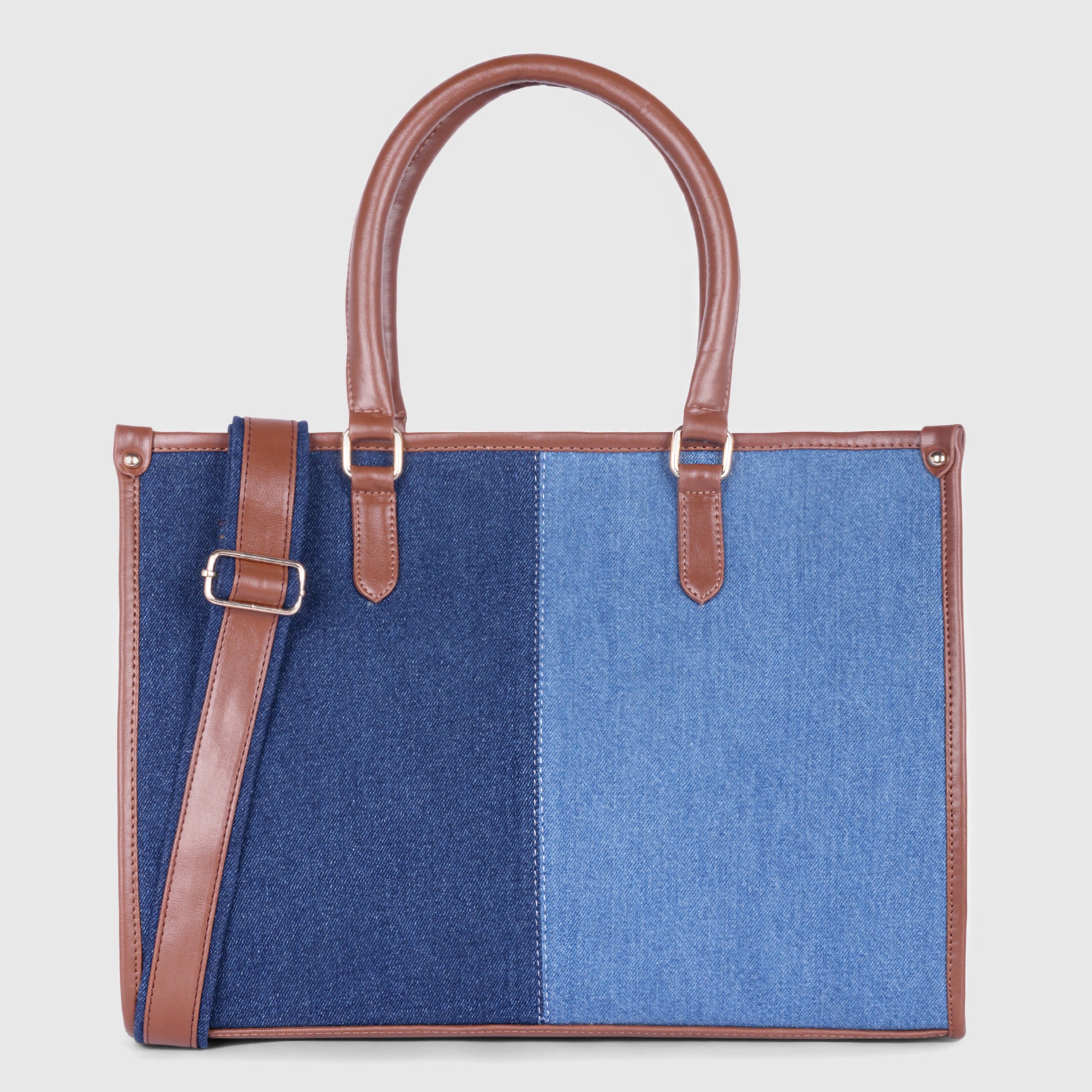 2 shade denim tote