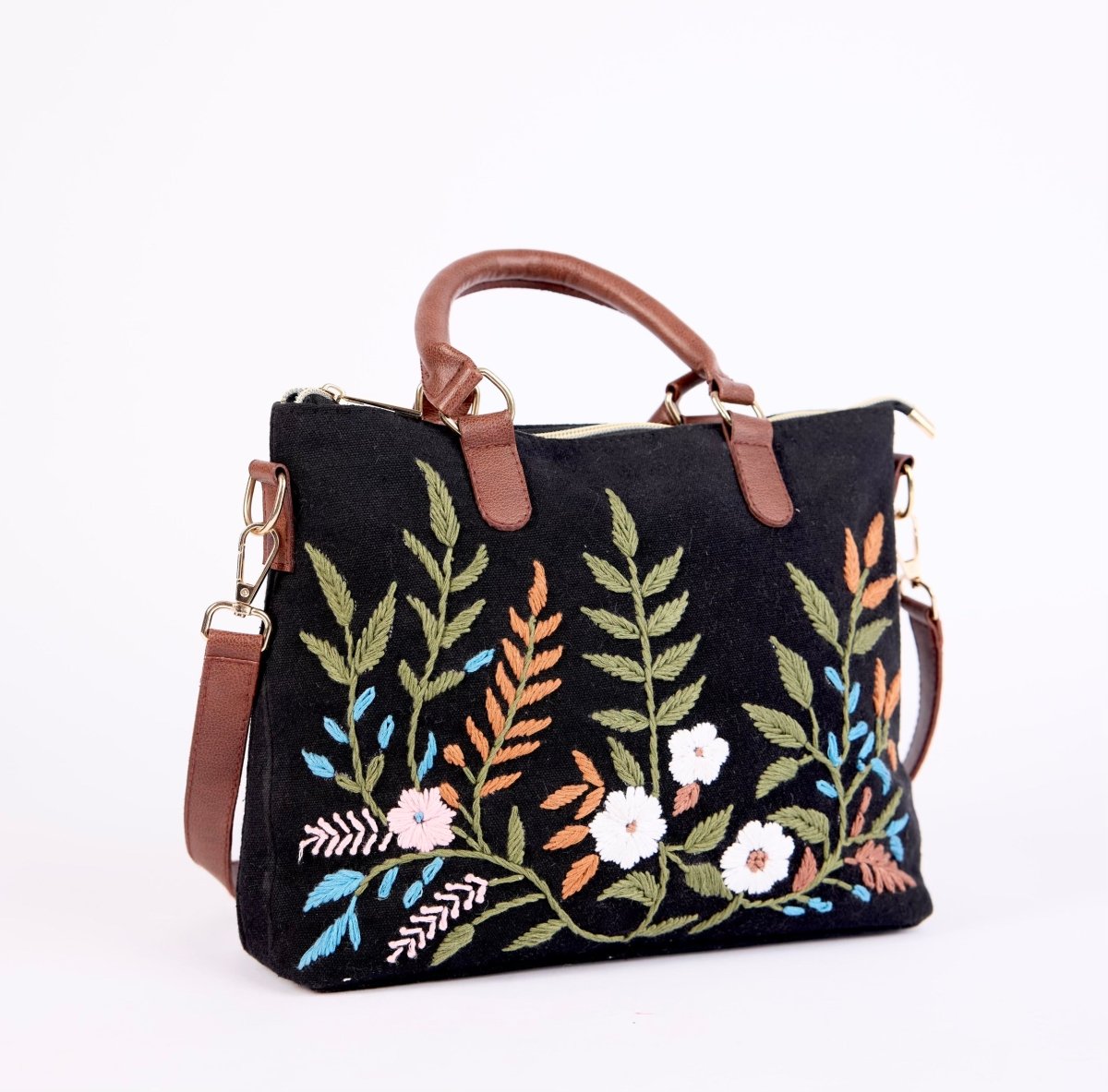 Embroidery leaf sling bag - Bagyo