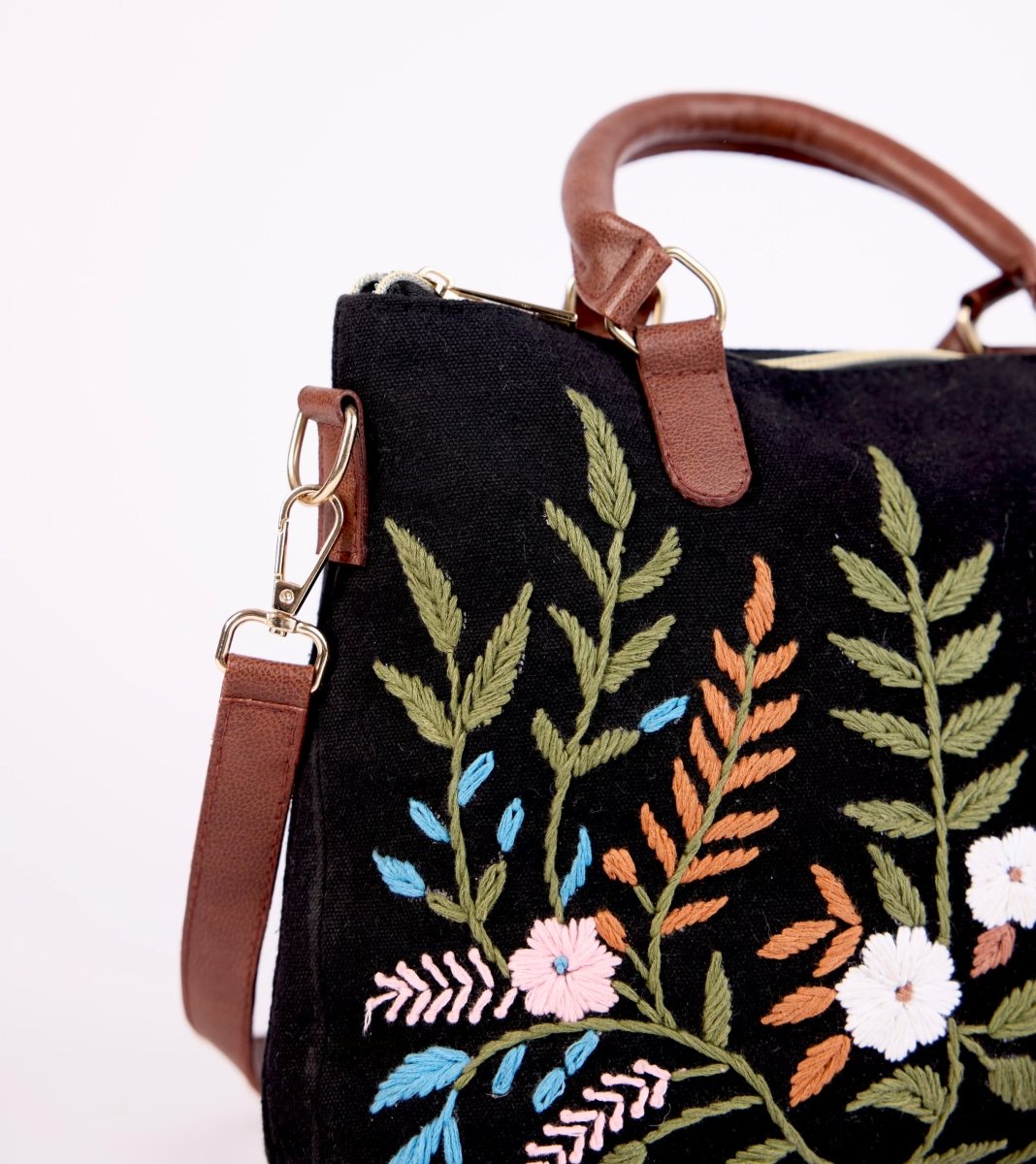 Embroidery leaf sling bag - Bagyo