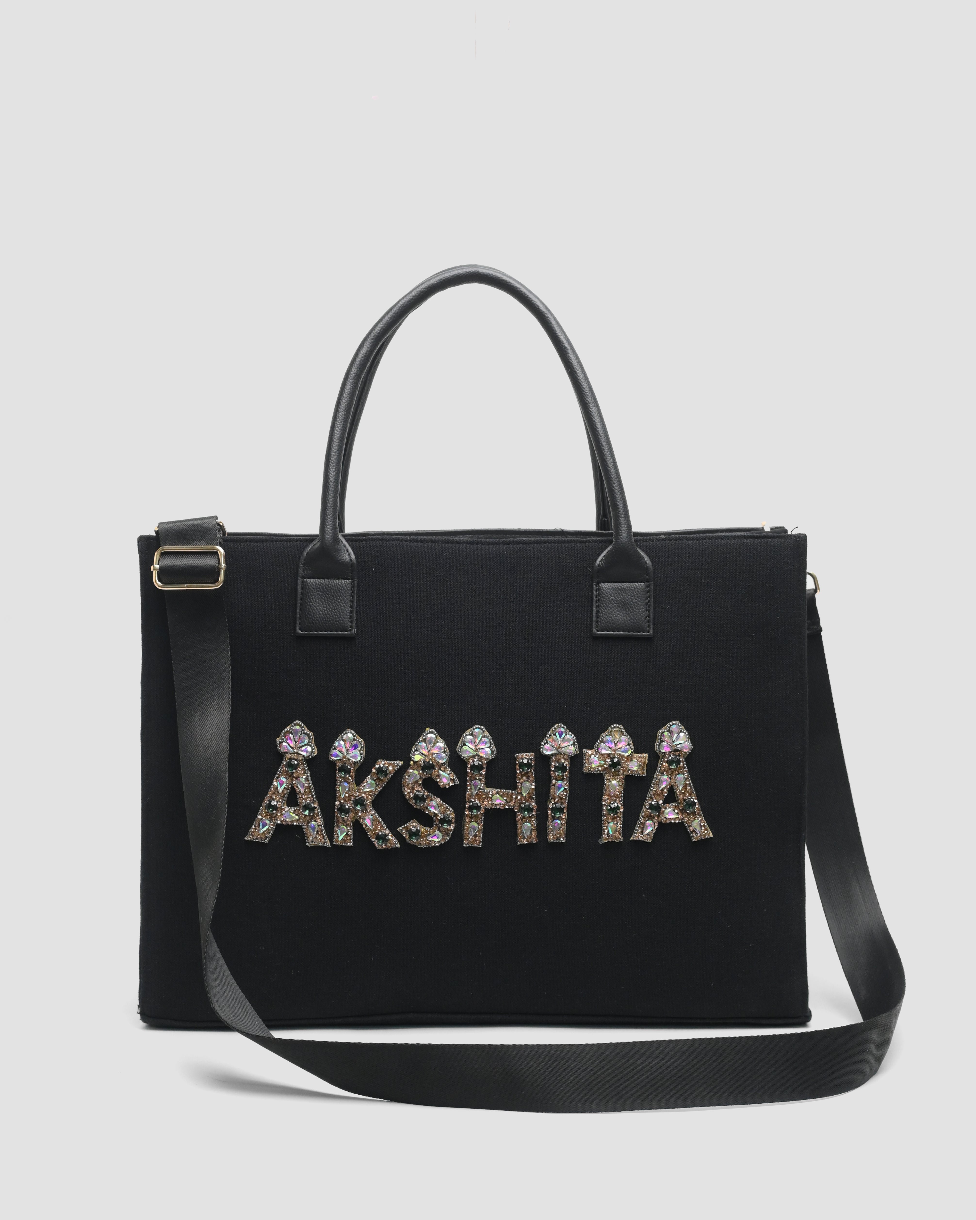 Canvas bag with pearl handle