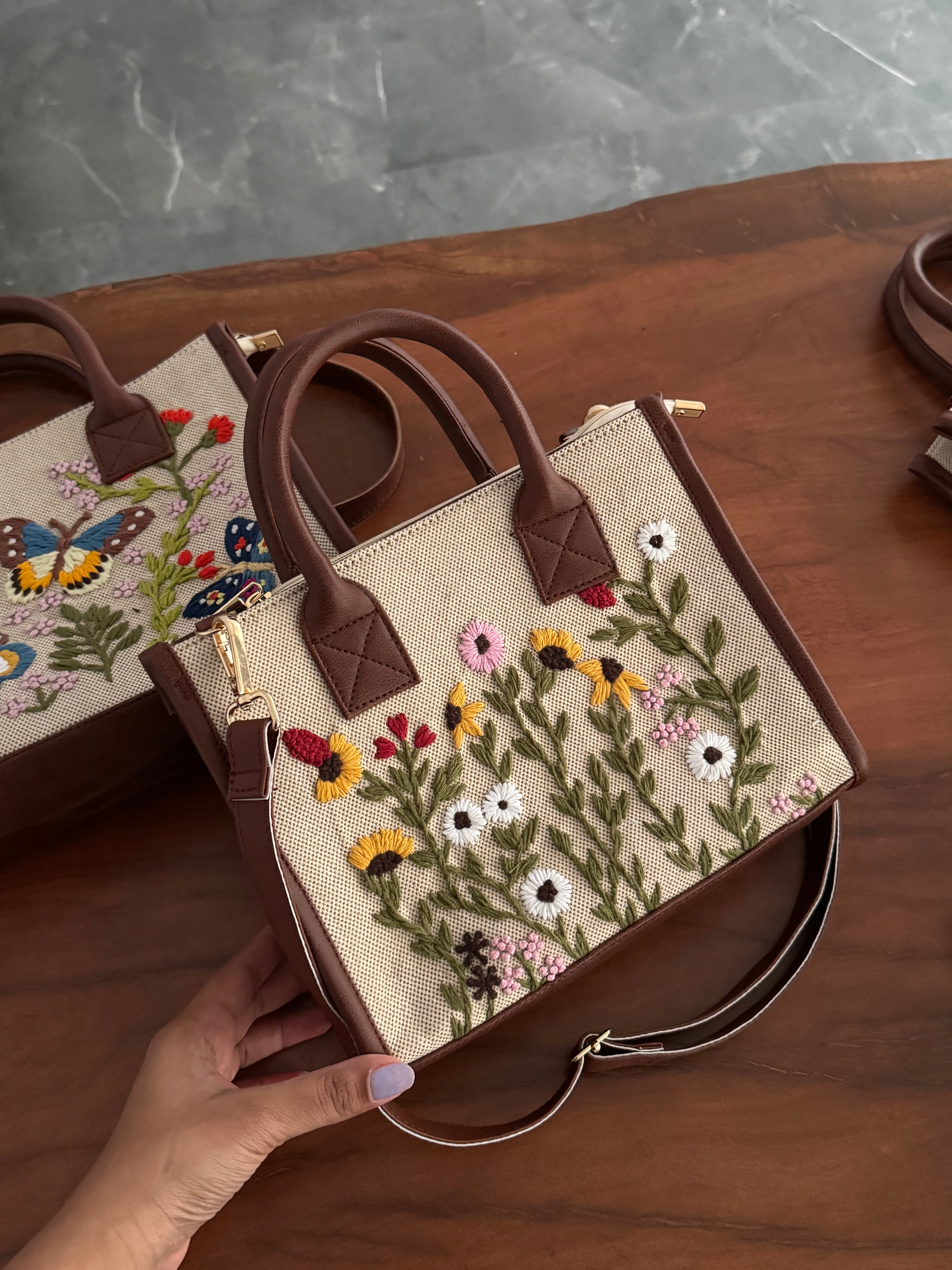 Noor embroidery sling bag