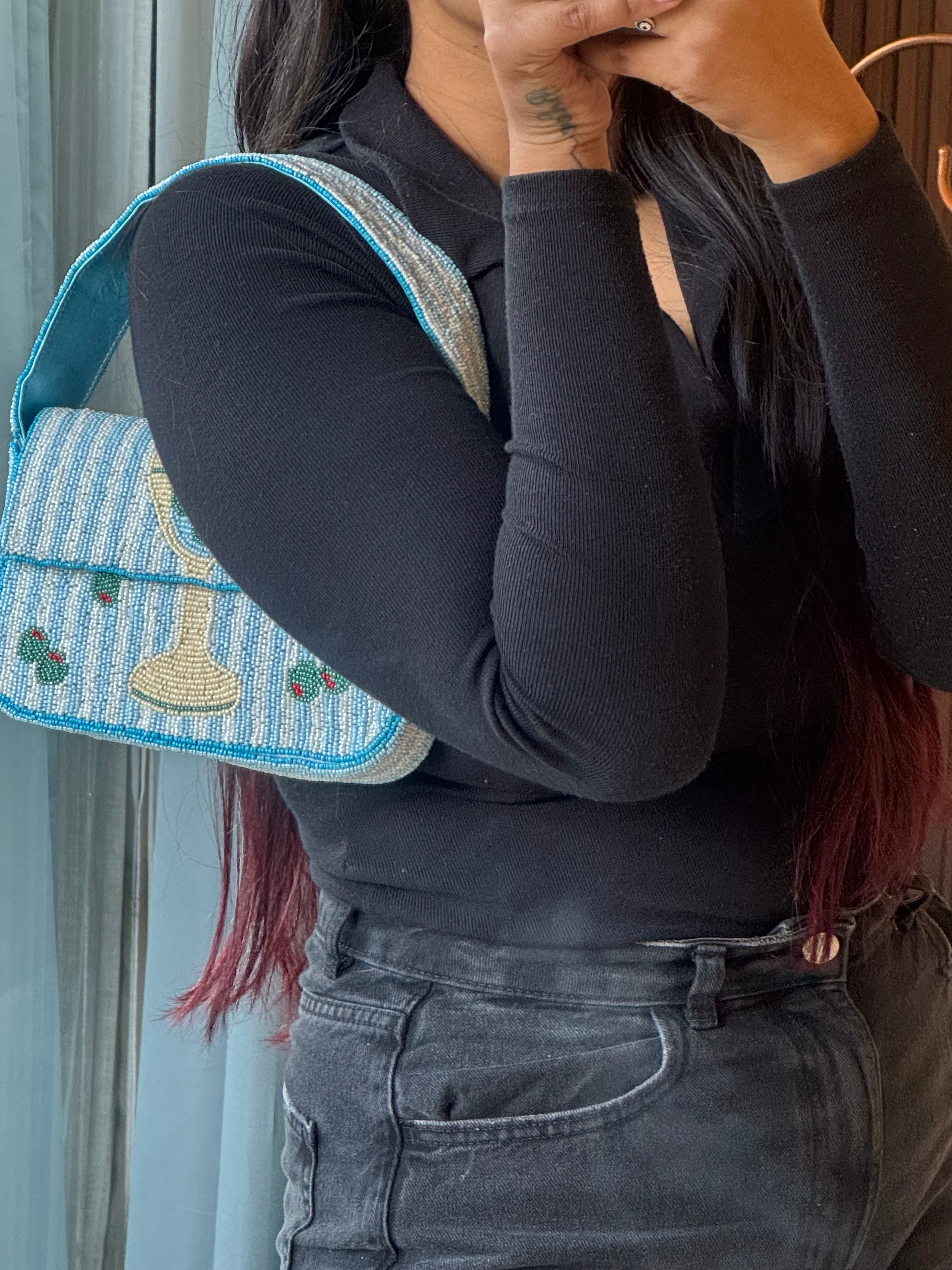 Beaded shoulder bag