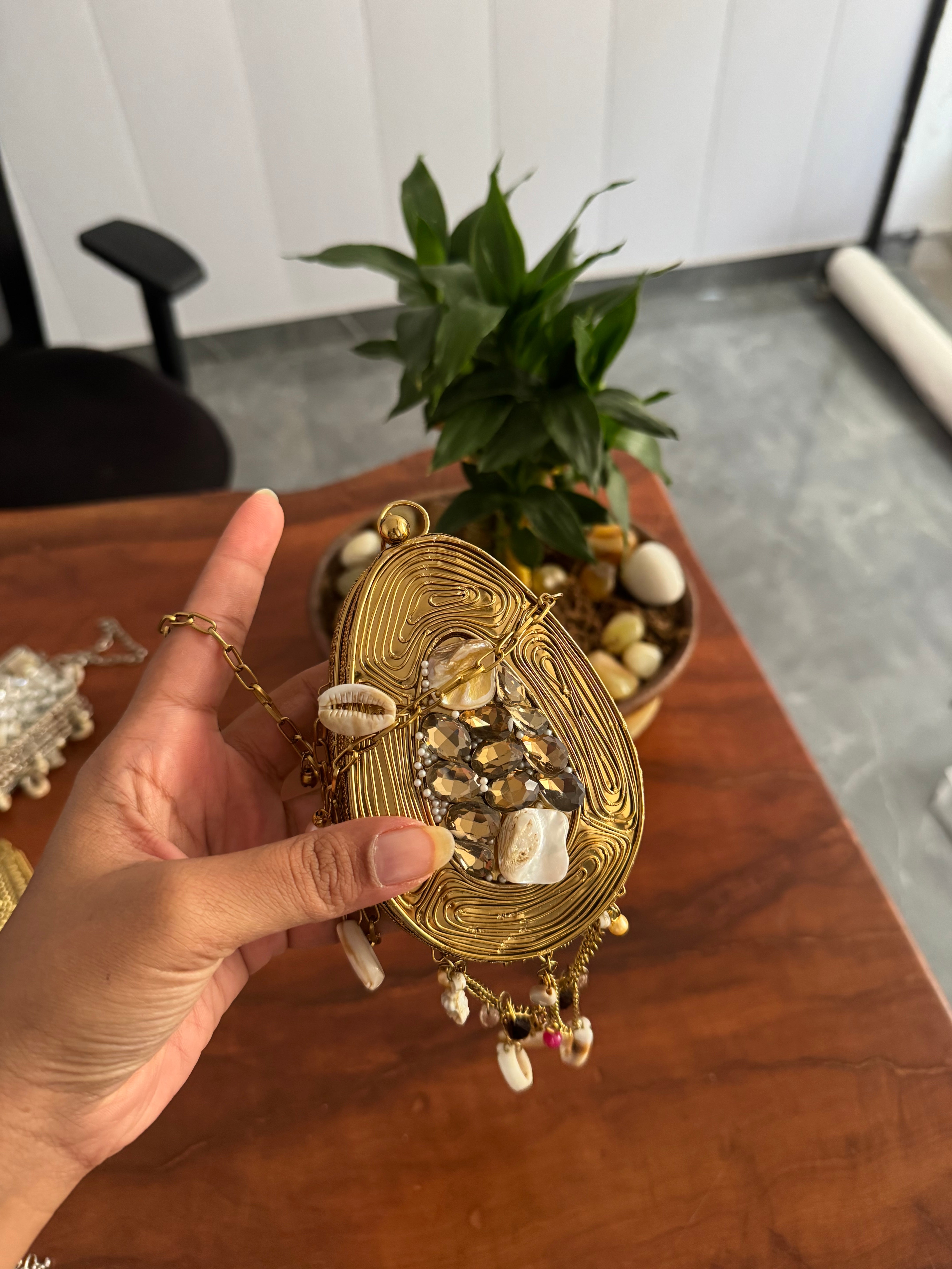 Mini brass bag