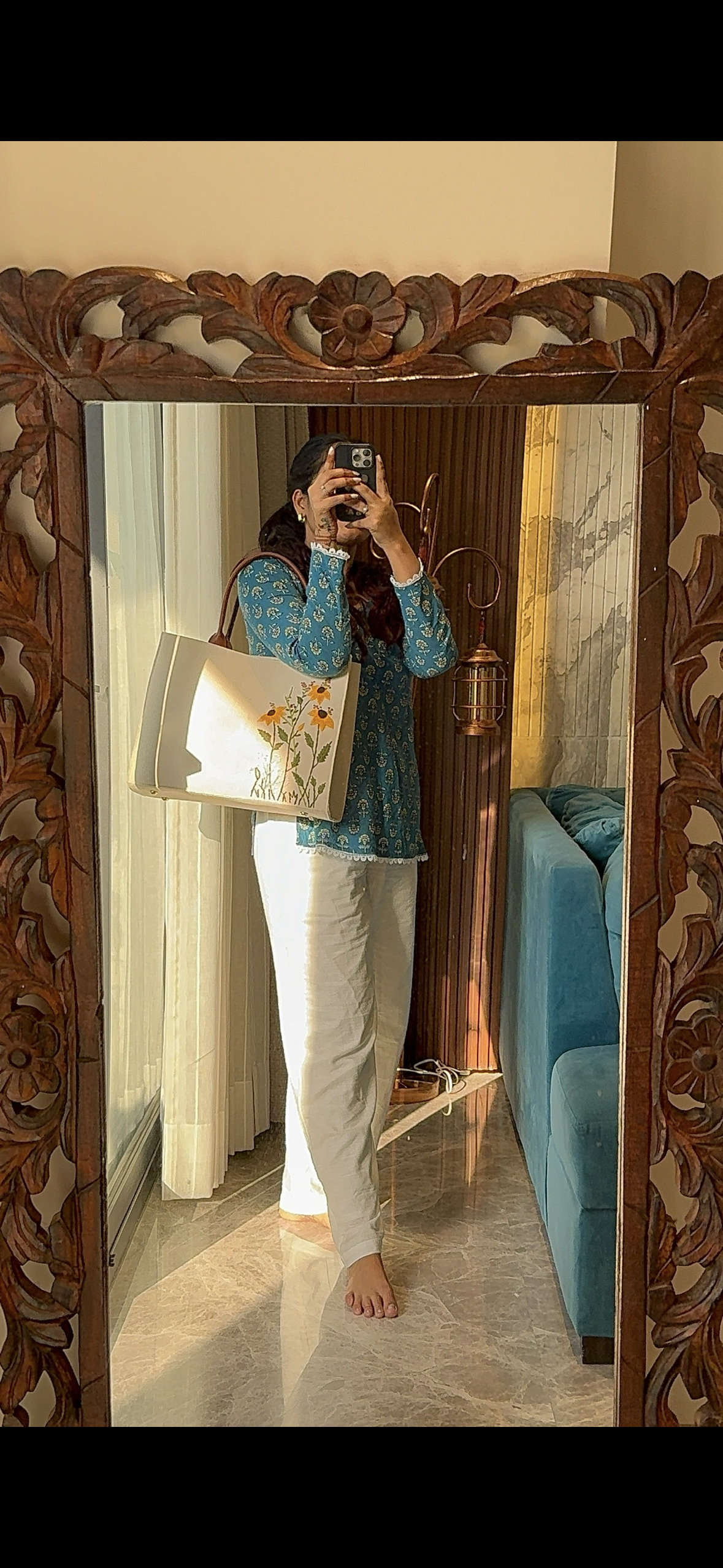 Sunflower embroidery bag