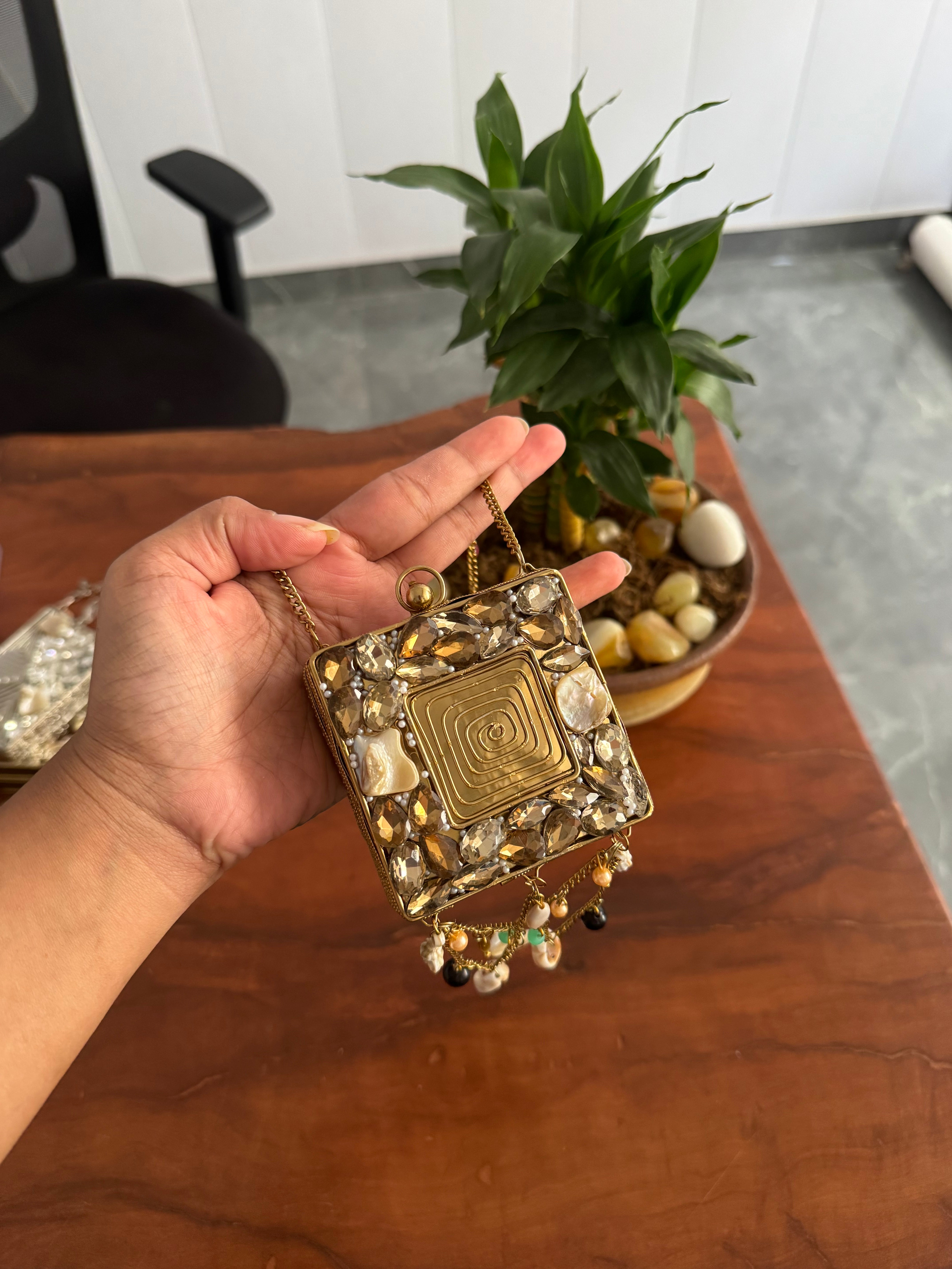 Mini brass bag