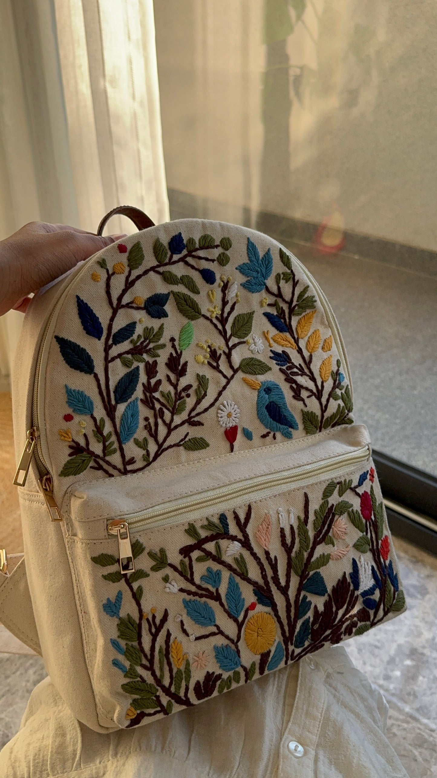 Embroidery backpack