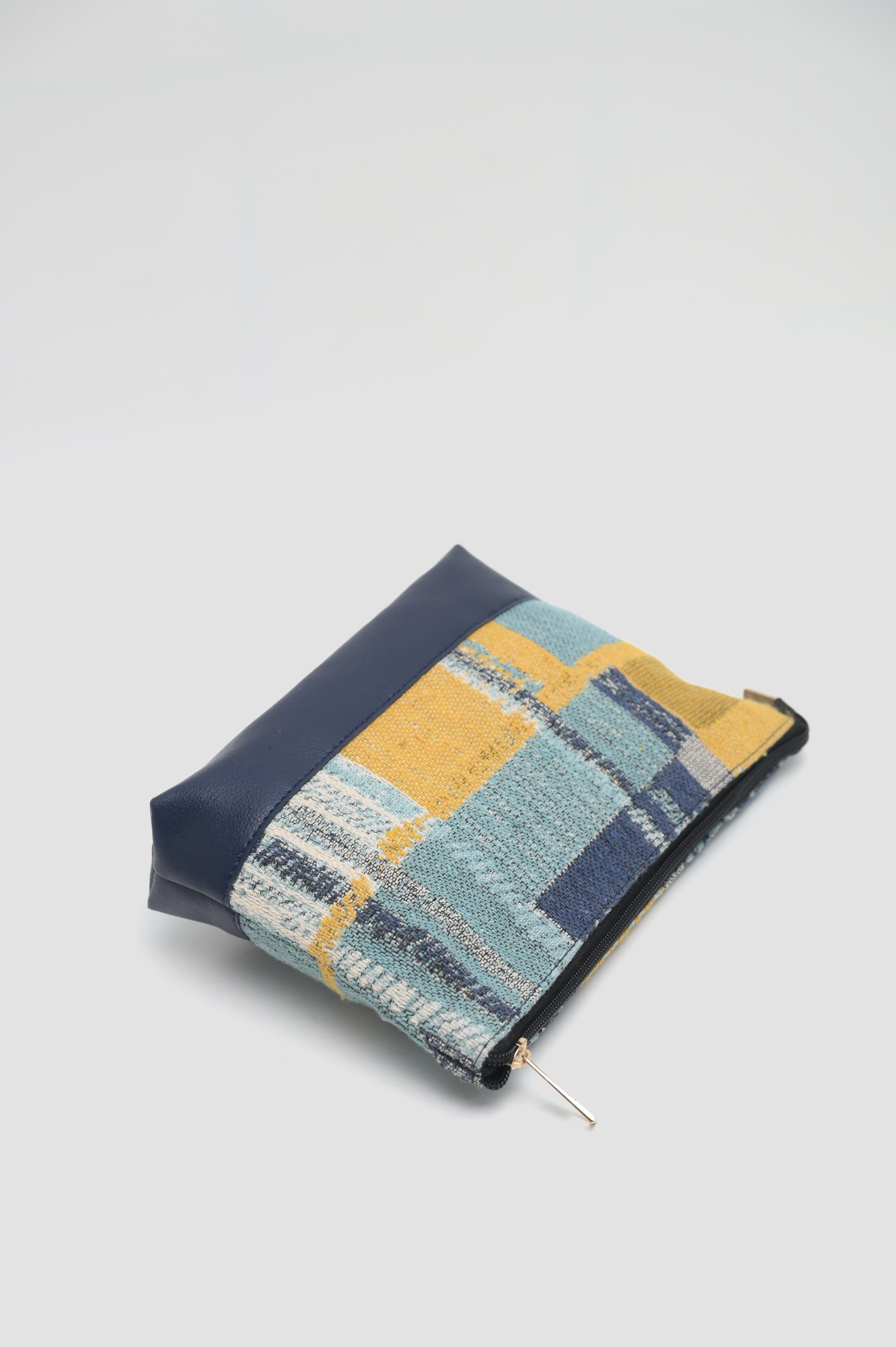 Denim makeup pouch